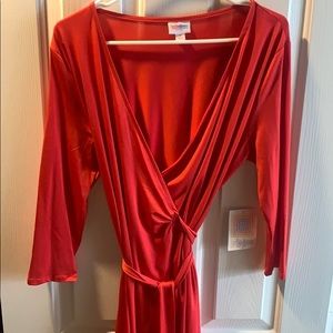 LuLaRoe Red Michelle Wrap Dress